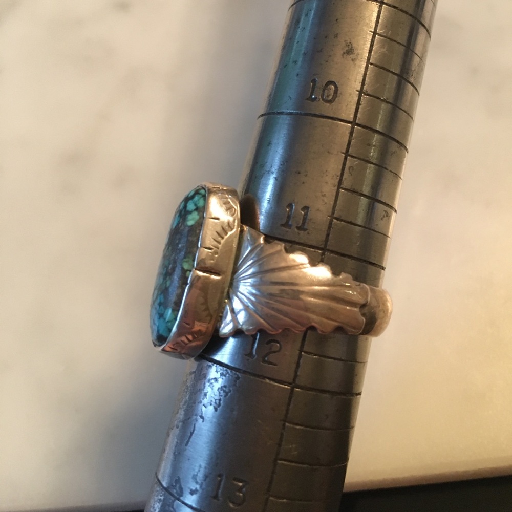 SOLD Vintage Navajo Native Turquoise Ring 11 1/4 - Picture 11 of 11